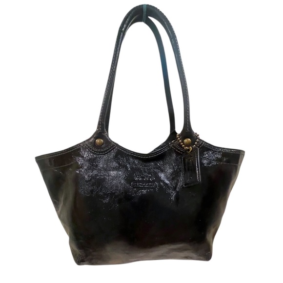 Coach Handbags - COACH Bleecker NO FLAWS Crinkled Patent Calfskin Leather Bag in Black | LIKE NEW